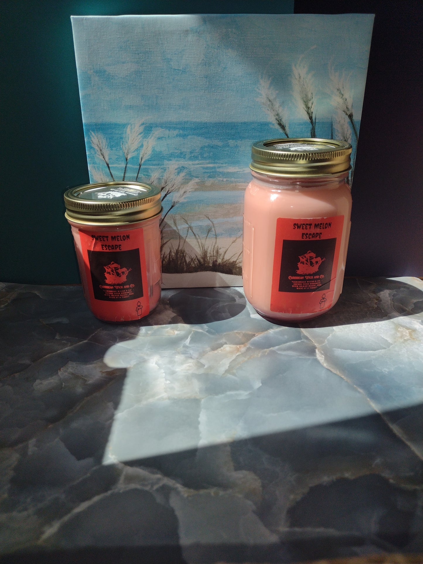 Sweet Melon Escape 8oz glass candle
