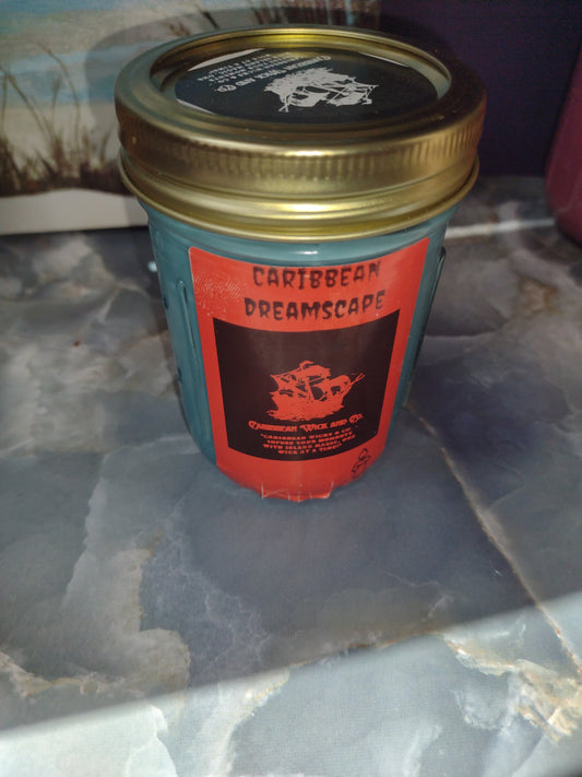 Caribbean Dreamscape 8oz glass candle