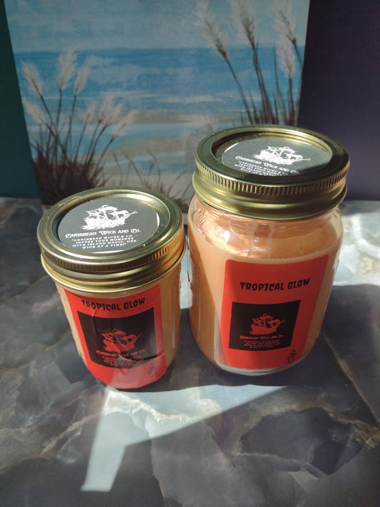 Tropical Glow 16 0z glass candle